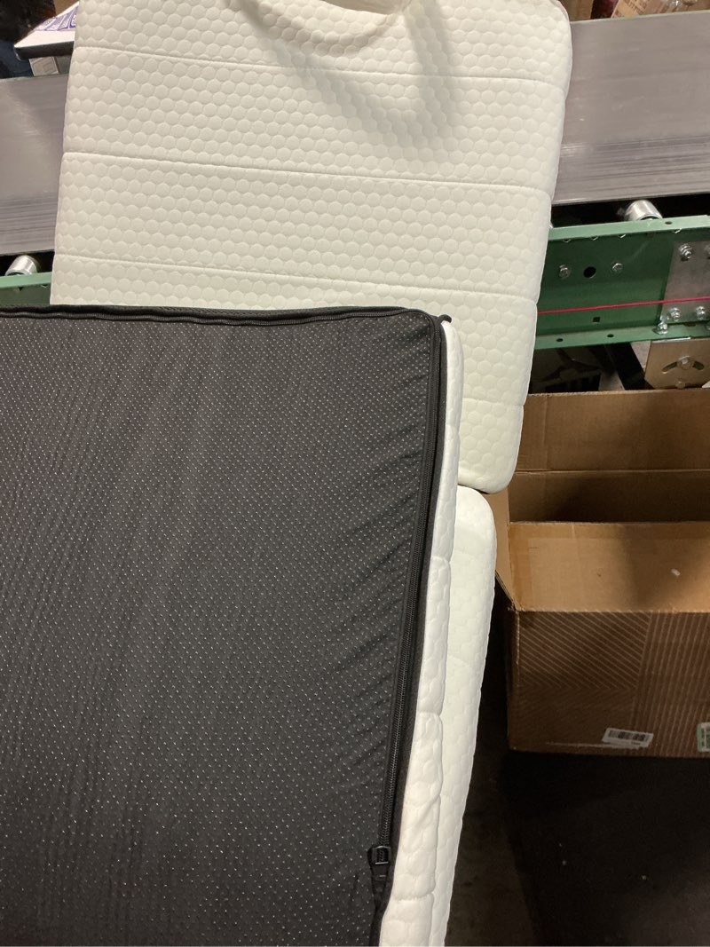Condition photo showing Good Condition for Foldable Mattress, Queen Tri-Fold Memory Foam Mattress Topper with Washable Cover, Handle & Non-Slip Bottom, 6 Inch Portable Folding Bed for Guest, Yoga, Living Room, Camping - 78"x58"x6" Queen 6 Inch