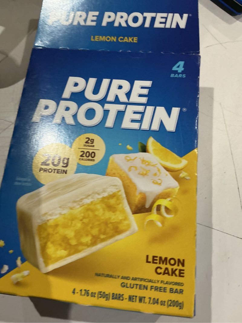 Condition photo showing Good Condition for pure protein bars, lemon cake, 20g protein, gluten free, 1.76 oz, 4 ct