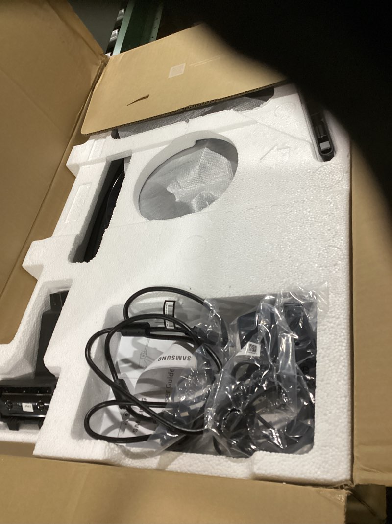 Condition photo showing As Is for SAMSUNG 32" Odyssey G55C Series QHD 1000R Curved Gaming Monitor, 1ms(MPRT), HDR10, 165Hz, AMD Radeon FreeSync, Eye Care, Glare Free, Sharp Resolution LS32CG550ENXZA 32-inch