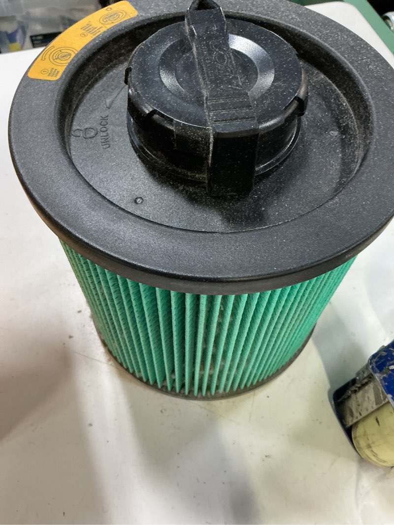 Condition photo showing As Is for 6 gal. to 16 gal. cartridge filter hepa for wet/dry vacuum