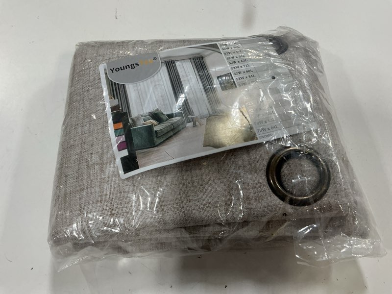 Condition photo showing Good Condition for youngstex natural linen curtains 90 inch length living room light filtering window curtain drapes with bronze grommet for bedroom farmhouse floor length, 2 panels, 52 x 90 inch 52"w x 90"l (pack of 2) natural