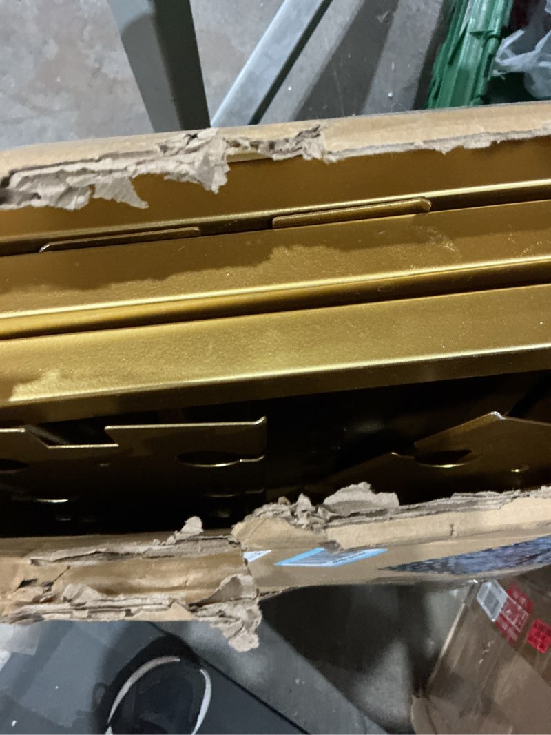 Condition photo showing As Is for (incomple, missing pieces)champagne wall holder for party holder up to 80 cups, 5 layer movable champagne flute holder display, metal champagne wall stand, drink wall for wedding, bar decor (gold)e