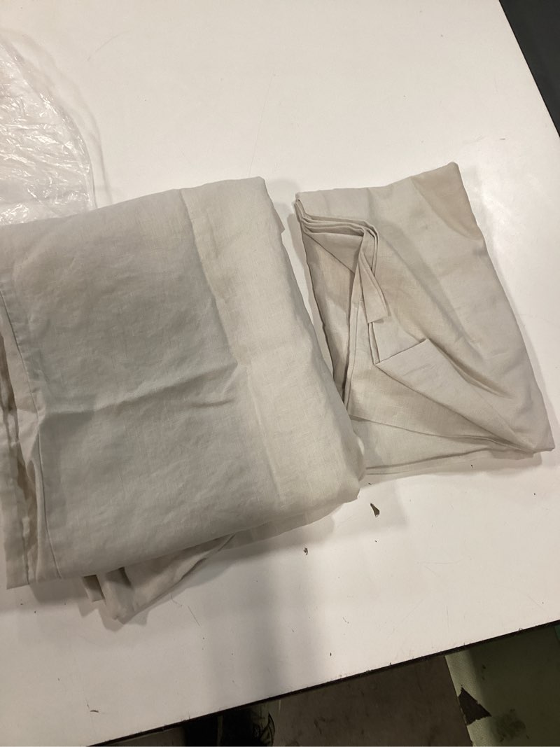 Condition photo showing New/Like New for european linen pillowcase set, king, sand