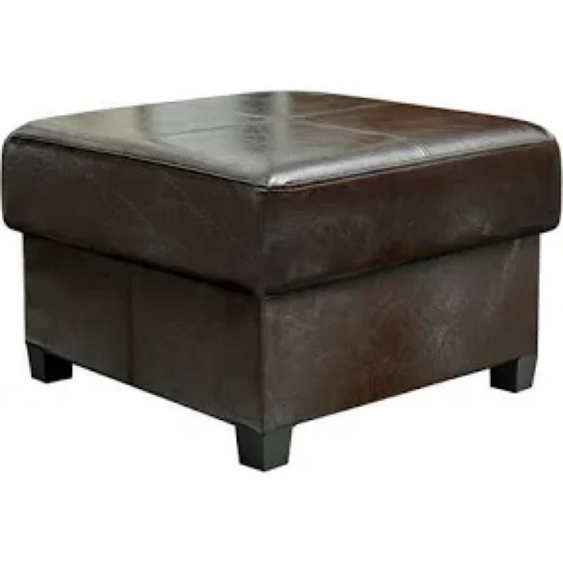 GLAXYFUR Folding Storage Bench, Cube PU Leather Footstool with Legs, Coffee Table, Ottoman with Storage for Living Room, 23.6 x 23.6 x15 Inches, Brown