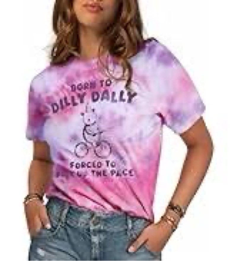 miss adola tie dye shirt women - novelty tie dye cotton t shirt with design short sleeve round neck 