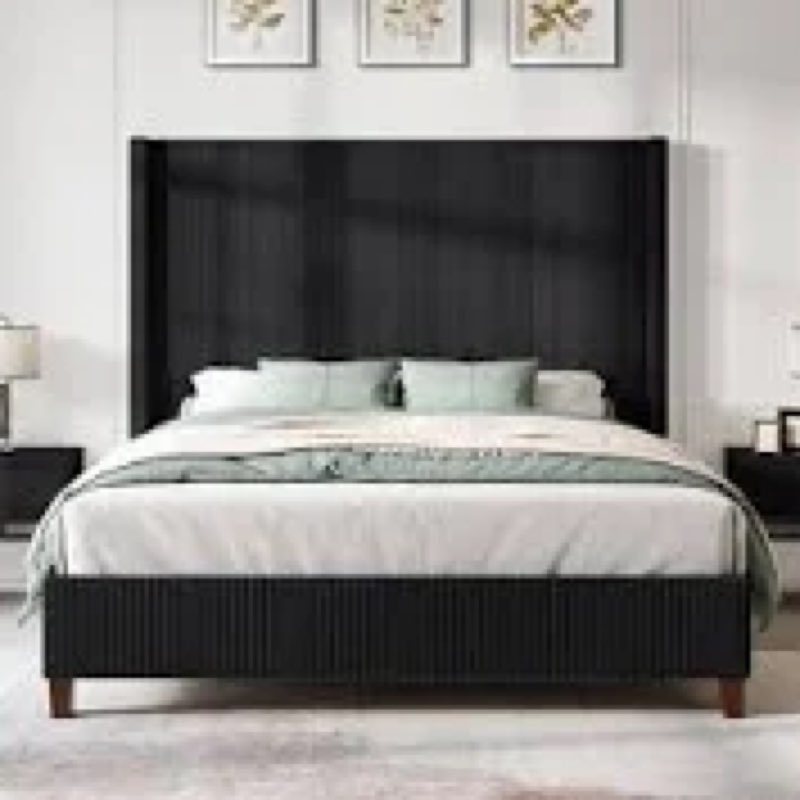 dunwoody upholstered wingback platform bed