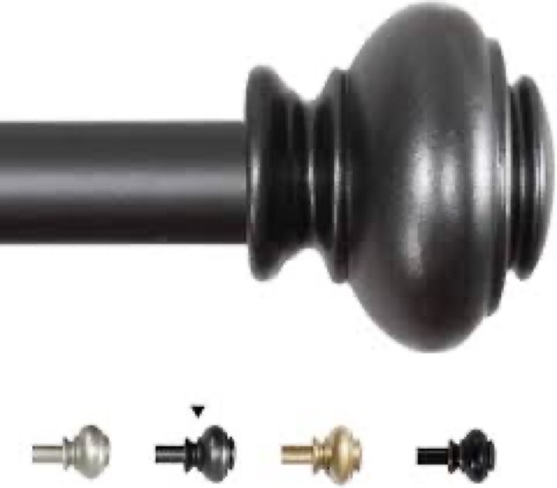 h.versailtex window curtain rods for windows 66 to 120 inches adjustable decorative 3/4 inch diamete