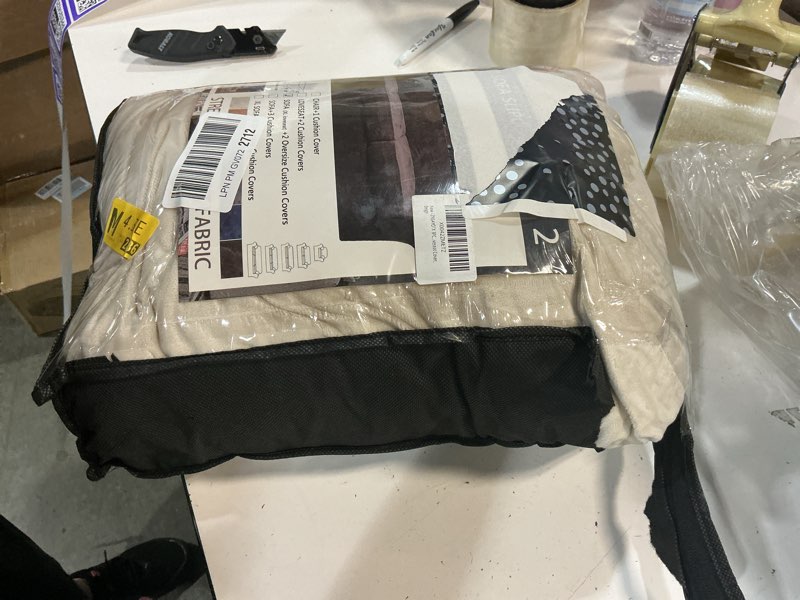 Condition photo showing As Is for znsayotx oversized velvet 3 piece couch cover with 2 extra large seat cushion covers stretch sofa cover for 2 cushion couch thick soft loveseat sofa slipcover (beige),72"-92"(2 cushions) 72"-92"(2 cushions) beige
