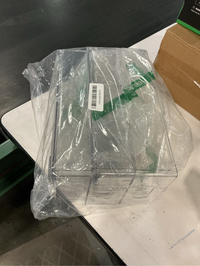 Condition photo showing Good Condition for isaac jacobs 2-pack clear expandable storage bins - small, 11"-19" l x 5.8" w x 4.8" h, plastic organizer with cut-out handles, adjustable length from 11-19" for home, kitchen & office small (11"-19" x 5.8" x 4.8")