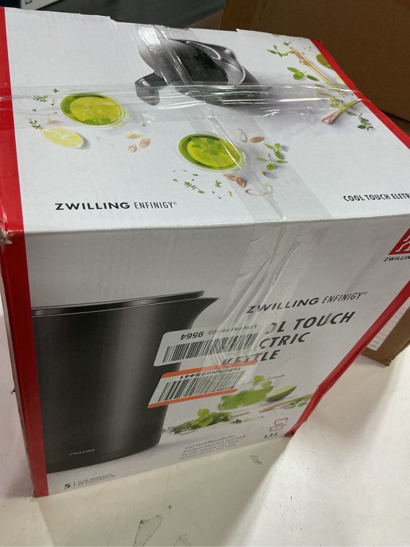 Condition photo showing As Is for ZWILLING Enfinigy Cool Touch 1.5-Liter Electric Kettle, Cordless Tea Kettle & Hot Water - Black