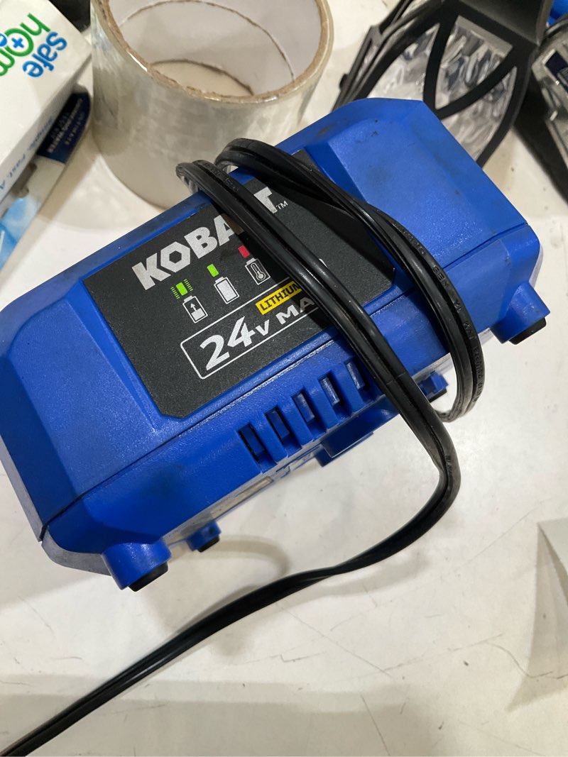 Condition photo showing As Is for kobalt 24v max lithium-ion rechargeable battery charger
