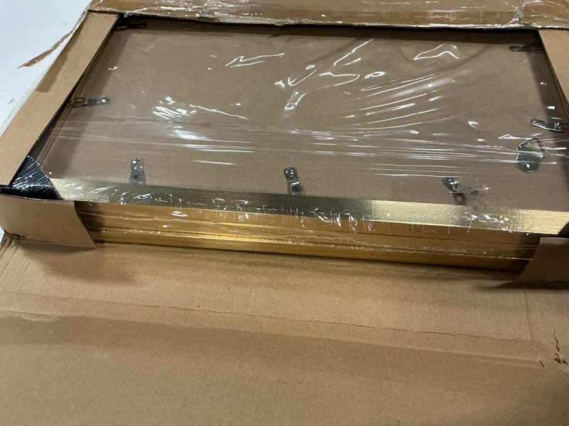 Condition photo showing Good Condition for yeskay 16x16 picture frame 3 pack - gold poster frame display pictures 12x12 with mat or 16 x 16 without mat for wall hanging horizontal and vertical gold 16x16(3pk)