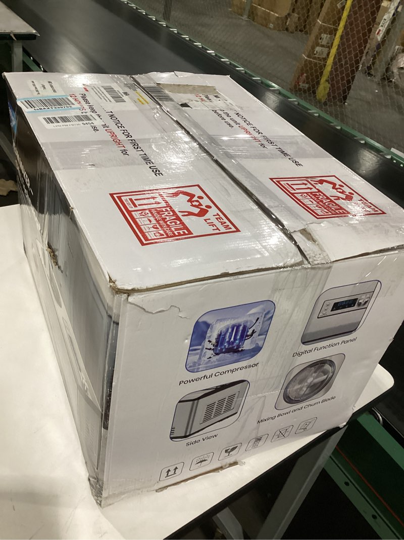 Condition photo showing Good Condition for Ice Cream Maker with Upgraded Compressor, [40% Faster Freezing], No Pre-Freezing Needed, LED Display, 2.1 Qt Capacity, Easy Operation for Ice Cream & Yogurt, Stainless Steel