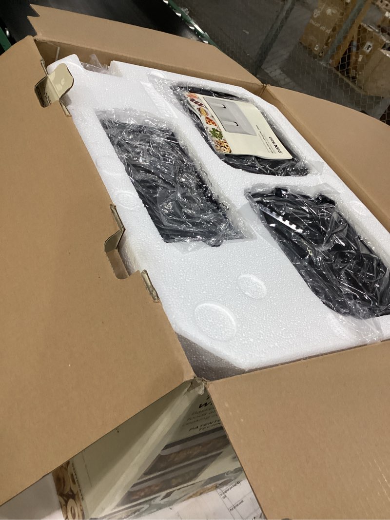 Condition photo showing Good Condition for cruxgg 10qt dual basket tri-zone air fryer gray: 1700w, cool touch handle, includes fry basket & crisping tray