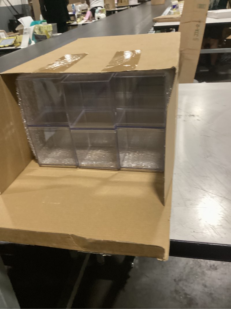 Condition photo showing New/Like New for yulejo 30pcs sturdy acrylic storage boxes, clear plastic square cube containers with lid, 3.3 x 3.3 x 3.3 inch, for candy, jewelry, organizer, storage boxes