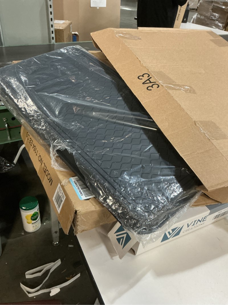 Condition photo showing As Is for 2 Pack Large Multifunctional Tray Mat Washable Indoor or Outdoor Tray Mat for Shoes Boots Plants Pots Paint Tins Pet Bowls Car Storage, 30 x 15 x 1.2 Inches Black