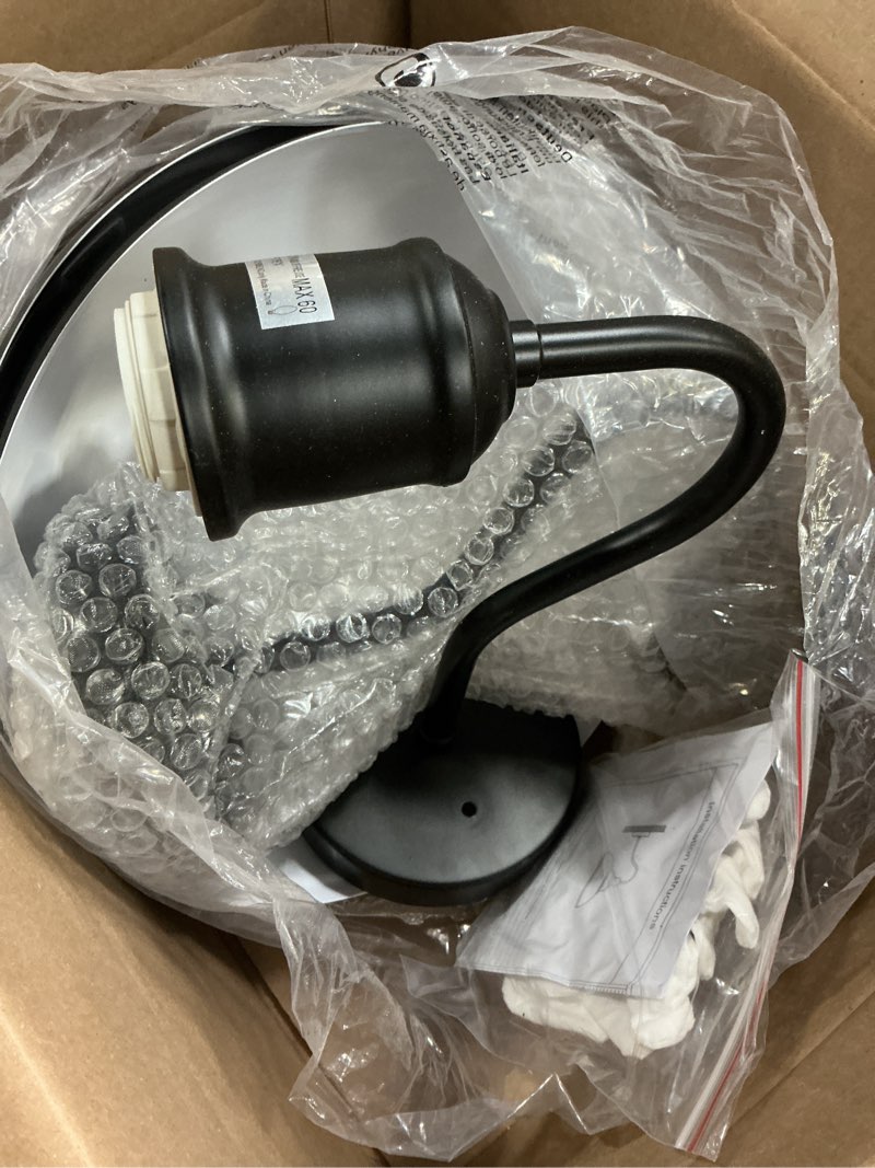 Condition photo showing Good Condition for 2PCS Outdoor Wall Sconces, Exterior Farmhouse Gooseneck Barn Light, Vintage Matte Black Outside Wall Mount Light Fixture, Industrial Black Lantern for Porch, Entryway, Garage 2 Pack Gooseneck