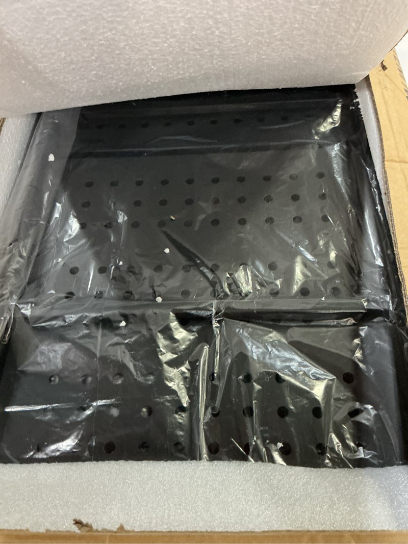 Condition photo showing Good Condition for Himix Storage Shelves with 20 Hooks, 5-Tier Collapsible Organization Storage Rack Bookshelf Folding Pantry Shelves Cube Shelf Wire Shelving Holds 440 Ibs for Garage Kitchen Room, Black 5-Tier Black