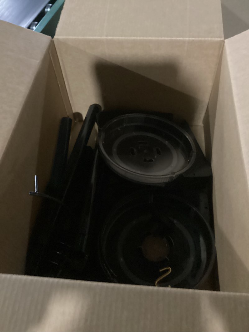 Condition photo showing As Is for 360° Rotating Corner Shower Caddy Tension Pole Organizer - 4-Tier Adjustable Rustproof Metal Pole, Plastic Shelves with Safety Guardrail, Bathroom Storage for Shower & Bathtub(Black)