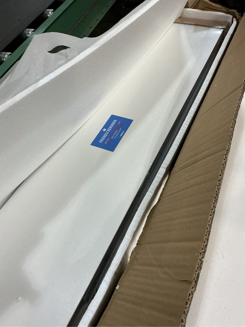 Condition photo showing New/Like New for White Wood Floating Shelves 36 Inches Long Set of 2, Large Modern Wall Shelves for Bathroom Bedroom Closet Living Room Office Books Plants Legos Art Décor Picture Frames (White)