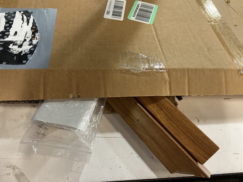 Condition photo showing As Is for 20x24 canvas floater frame, floater frame for 0.6"-0.9" deep canvas painting, floating frames for oil paintings, painting frames kit(20"x24", nut brown) nut brown 20"x24"