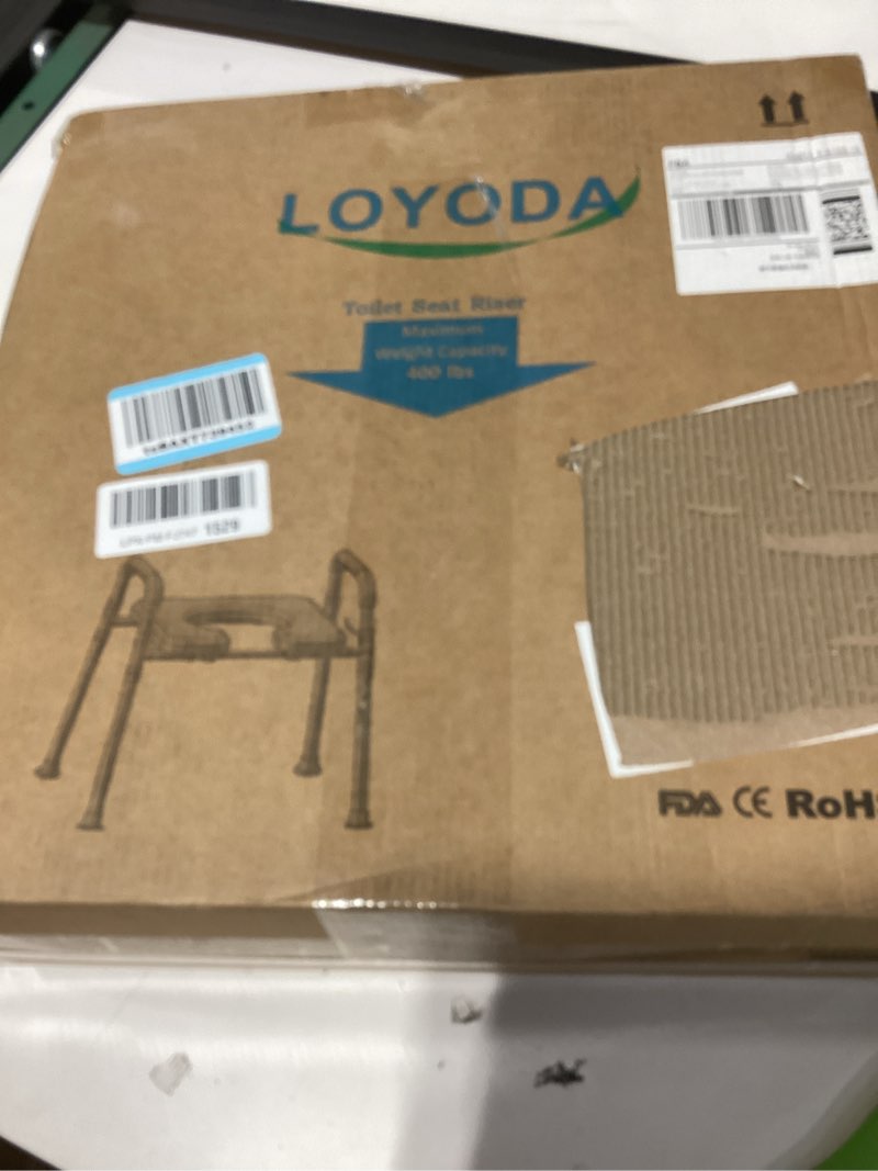 Condition photo showing New/Like New for Toilet Seat Risers for Seniors, Raised Toilet Seat with Padded Handles & Seat, 400 LBS Raised Toilet Seat with Adjustable Height & Width for Pregnant, Disabled, Handicapped,(Blue)