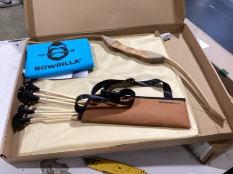 Condition photo showing Good Condition for bowrilla® kids bow and arrow set - bow and arrow for kids ages 4-8, toy archery set with 6 suction cup arrows, wooden target & quiver