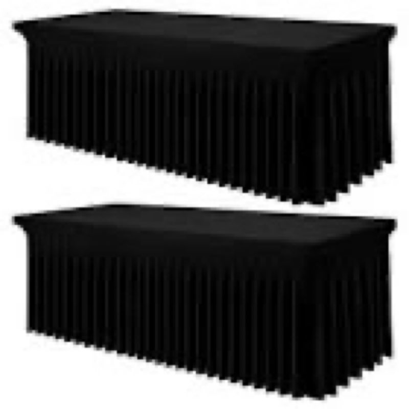 smiry 2 pack spandex open back tablecloth,elastic fitted stretch tablecloth for 8ft rectangle tables