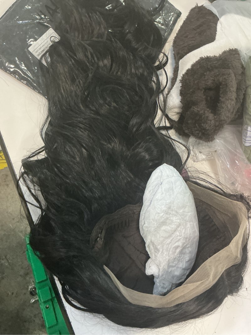 Condition photo showing Good Condition for kome brown layered wave 13x4 synthetic lace front wig for women 26in | glueless wig,daily use,beginner friendly wig,realistic hairline,put on go,soft,butterfly cut wig,tangle free