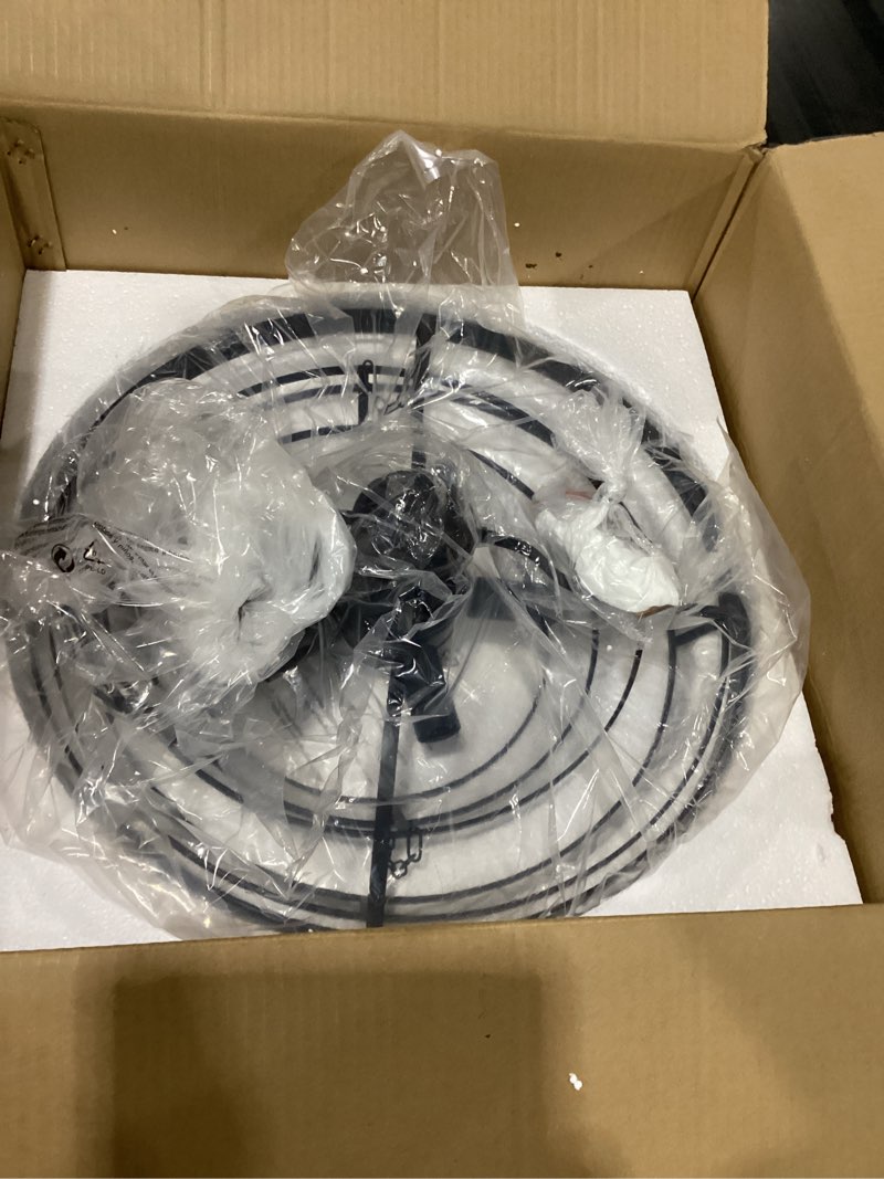 Condition photo showing As Is for missing parts wellmet black crystal chandelier farmhouse crystal light fixture hanging modern ceiling light for dining room chandeliers gothic decor lighting for kitchen, bedroom, foyer, hallway, bar, w20, 6-light
