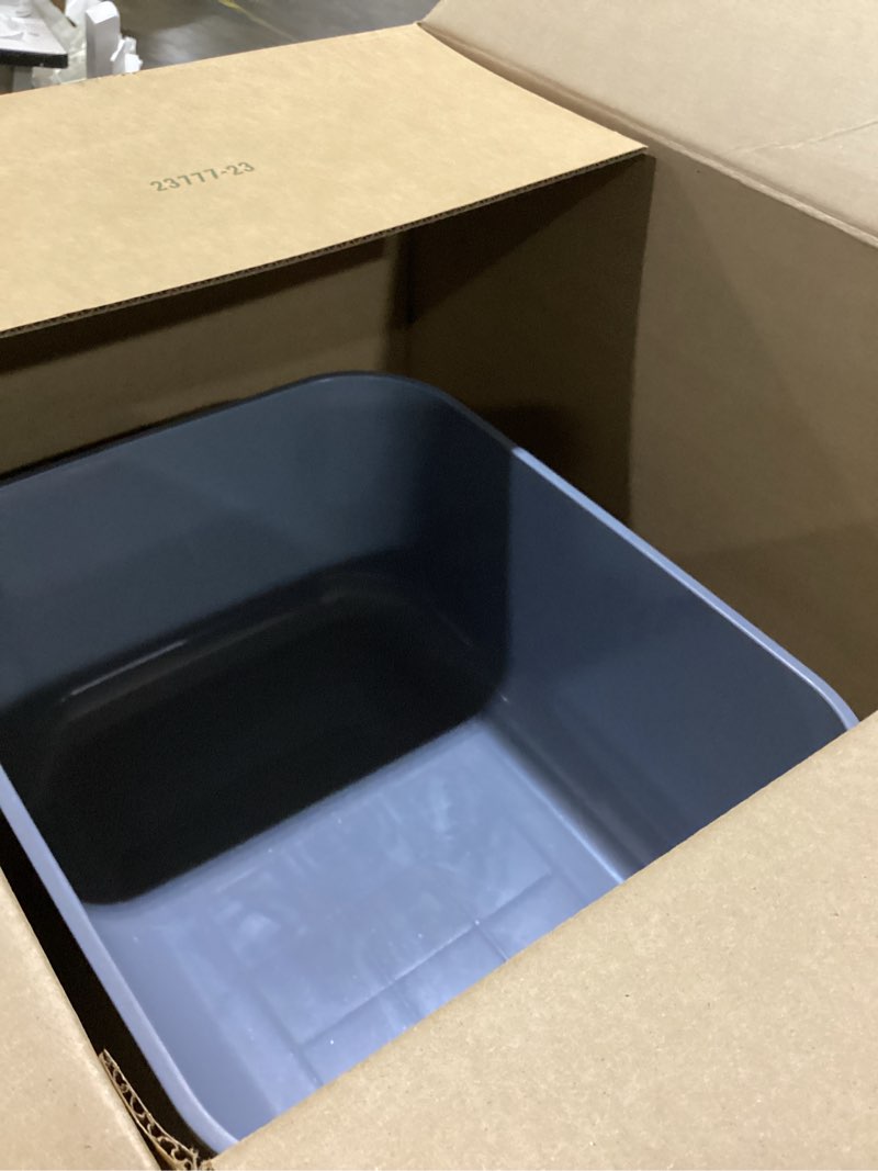 Condition photo showing As Is for large cat litter box with high sides,cat boxes for indoor cats,cat litter pan for kitty,litter box with low entry,easy to clean,anti-splashing (grey)