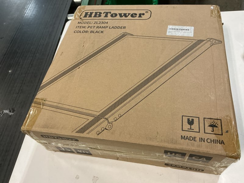 Condition photo showing New/Like New for HBTower 63" Long & 17.3" Wide Folding Dog Ramp for Car, SUV & Truck – Portable Pet Ramp with Non-Slip Surface, Extra Wide Steps for Large Dogs Up to 250LBS