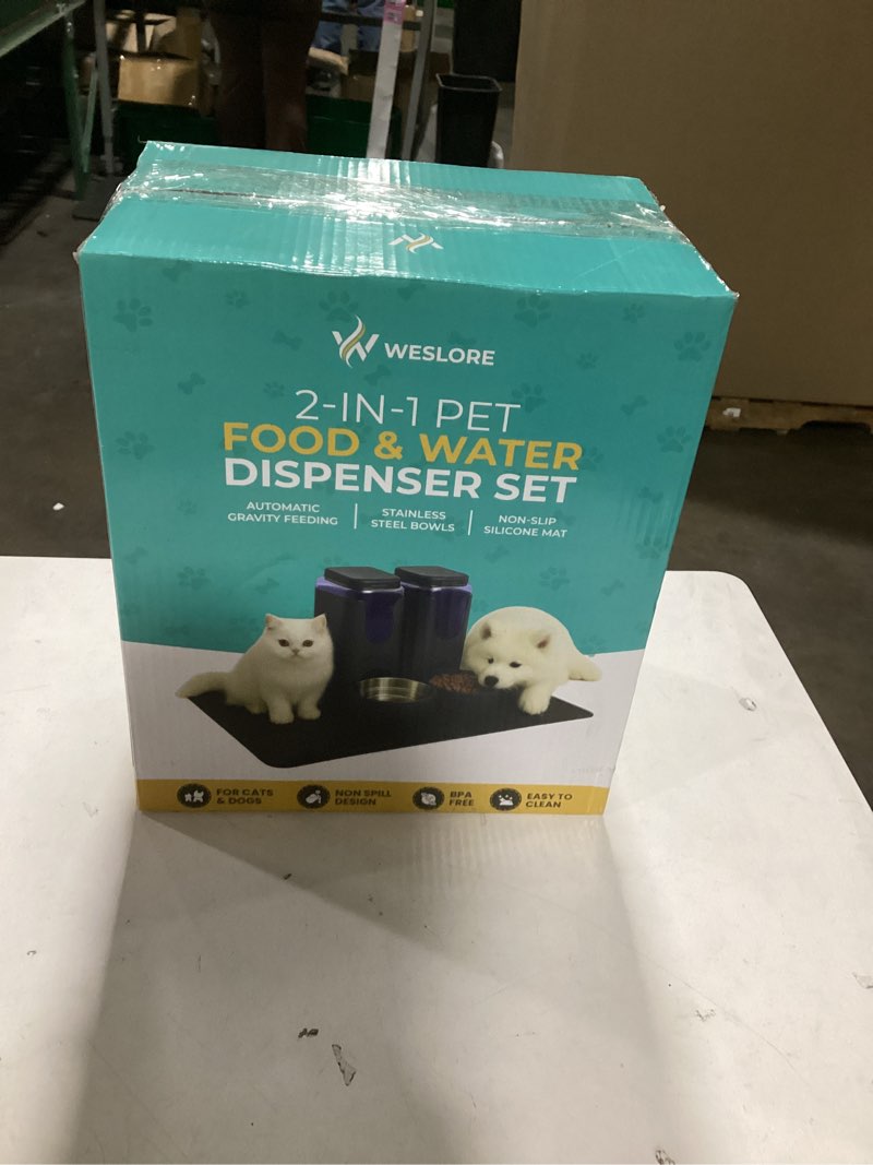 Condition photo showing Good Condition for Weslore Automatic Cat Feeder 2.8L/4L Water Dispenser Set w/Tray Mat, Gravity Pet Feeder, Large Capac