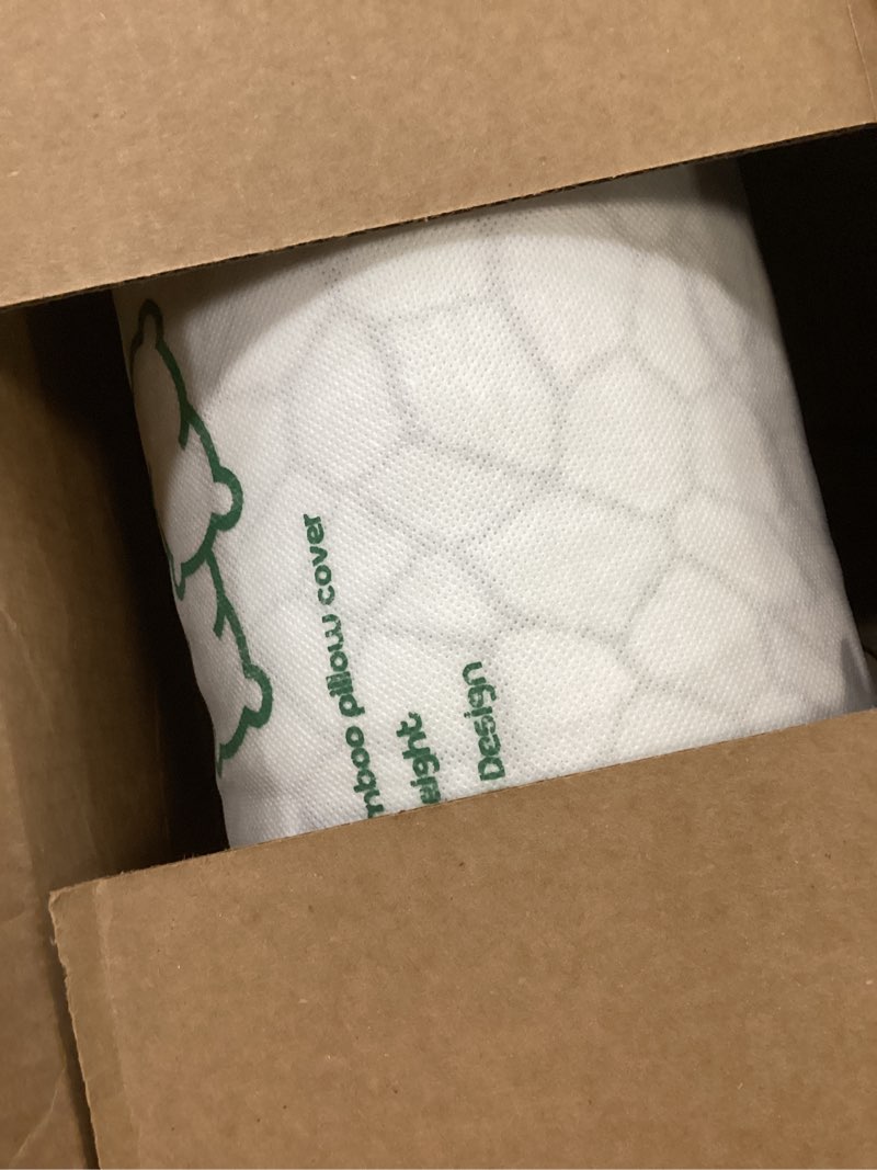 Condition photo showing As Is for SUPA MODERN Cooling Bed Pillows for Sleeping 1 Pack Shredded Memory Foam Pillows Adjustable Cool Pillow for Side Back Stomach Sleepers Luxury Gel Pillows Standard Size with Washable Removable Cover Standard (1 Count) Original White (Cooling)