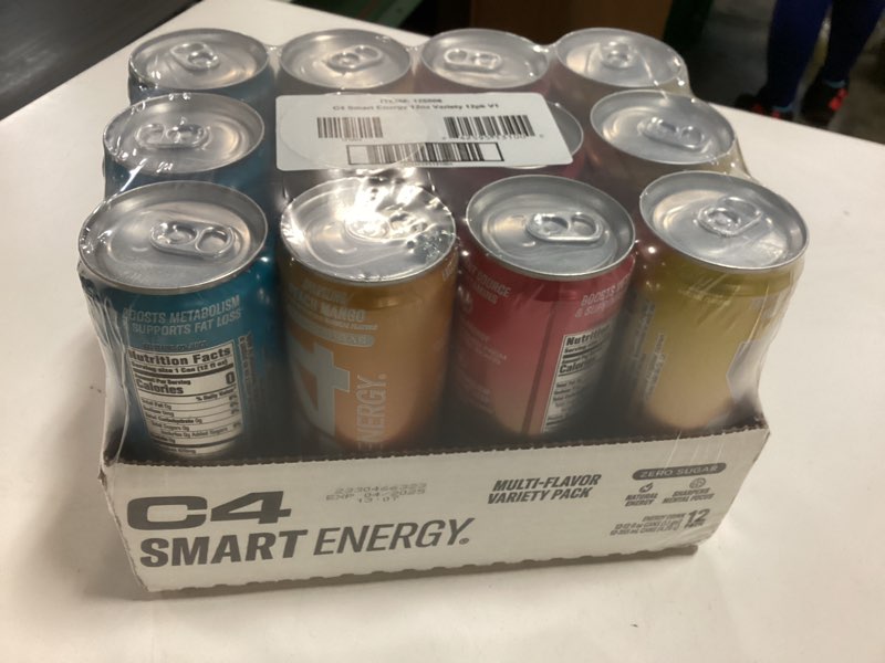 Condition photo showing New/Like New for Cellucor C4 Smart Energy Drinks Variety Pack, Sugar Free Performance Fuel & Nootropic Brain Booster, Coffee Substitute or Alternative, 4 Flavor Tropical Oasis Variety 12 Pack Tropical Oasis Variety Pack 12 Fl Oz (Pack of 12)