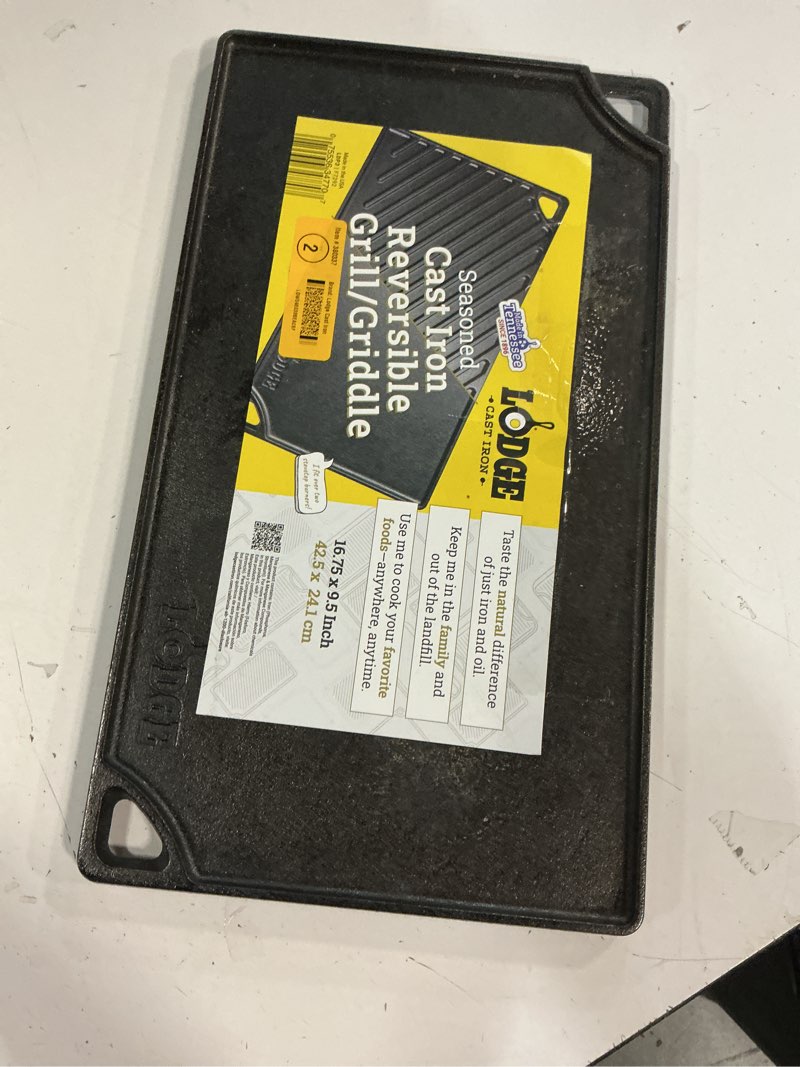 Condition photo showing As Is for lodge cast iron griddle black