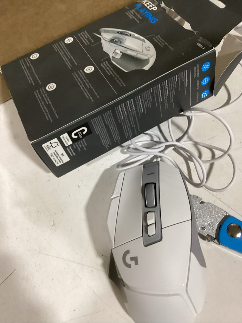 Condition photo showing Good Condition for Logitech G502 X Wired Gaming Mouse - LIGHTFORCE Hybrid Optical-Mechanical Primary switches, Hero 25K Gaming Sensor, Compatible with PC - macOS/Windows - White White Wired Non-RGB Mouse