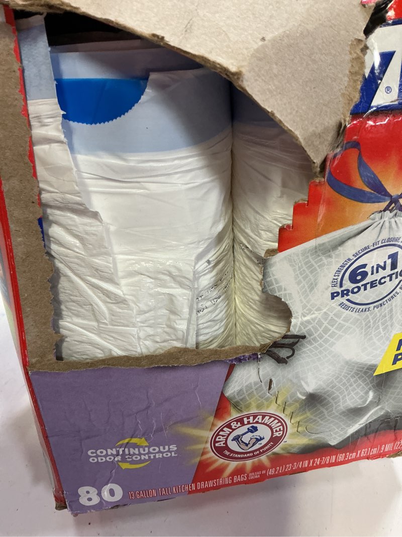 Condition photo showing Good Condition for hefty ultra strong tall kitchen trash bags, lavender & sweet vanilla scent, 13 gallon, 80 count 80 count (pack of 1) lavender & sweet vanilla
