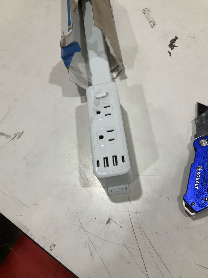 Condition photo showing Good Condition for outlet extender stick, power strip with 6 outlets & 4 usb ports, extends 22"-34", rotates 180°(90° per side), home dorm essential for nightstand, couch and desk 3 ft 6ac+4usb