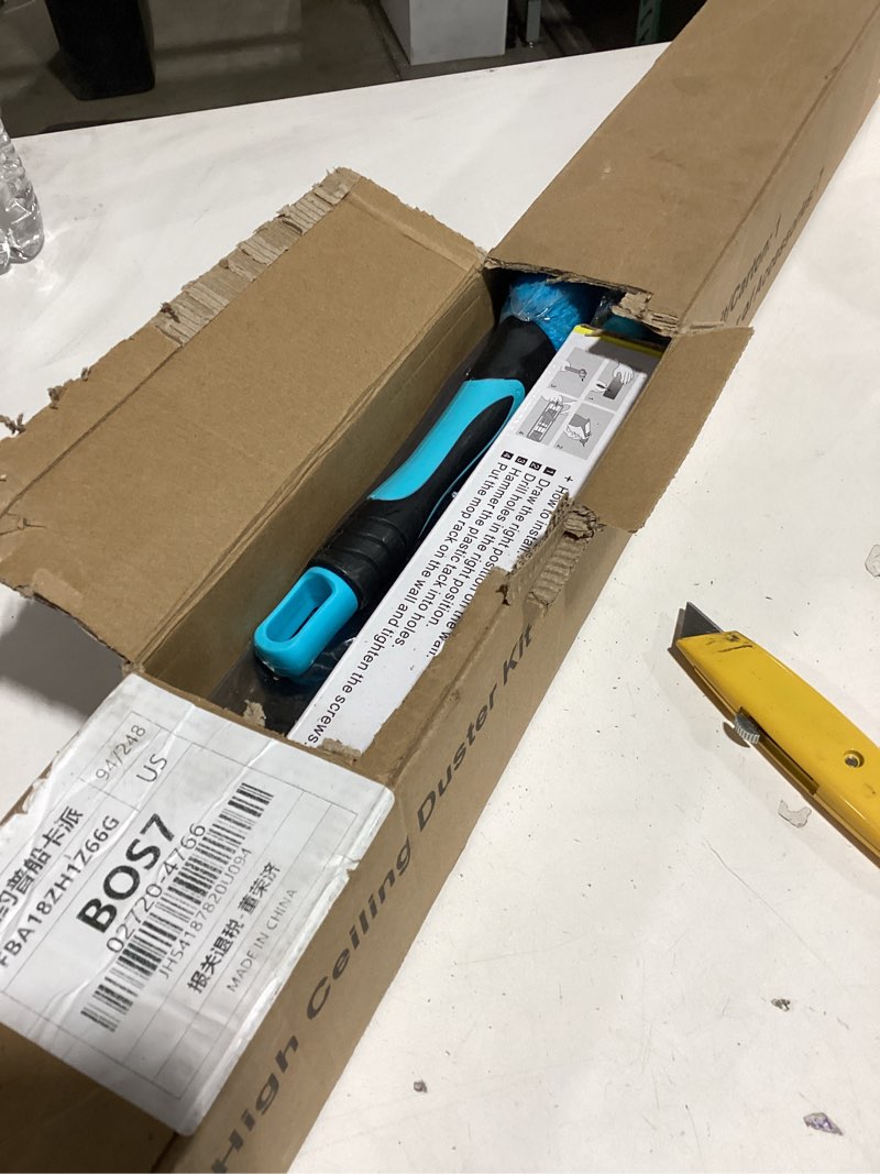 Condition photo showing Good Condition for 20ft High Ceiling Duster Kits with 5-12ft Heavy Duty Extension Pole - Fan Blade Cleaner, Cobweb Remover & Blue Window Squeegee Kit, Washable Dust Brush for High Roof and Glass Surfaces