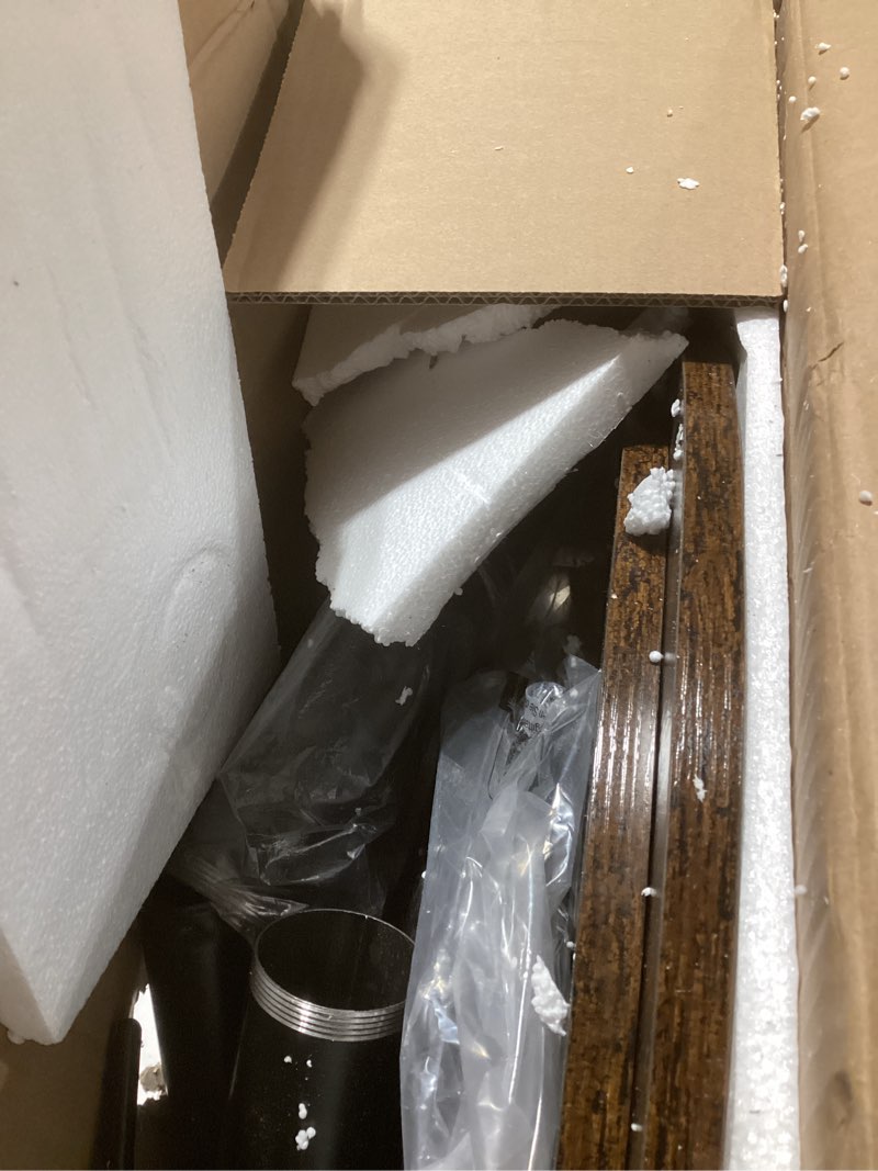 Condition photo showing New/Like New for HOOBRO 2 Pcs Bar Table, Height-Adjustable Round Pub Table 27-35.4 Inches with Sturdy Base, Modern Style, Easy to Assemble, Suitable for Small Space, Rustic Brown and Black BF58BTP201G1 2 Rustic Brown