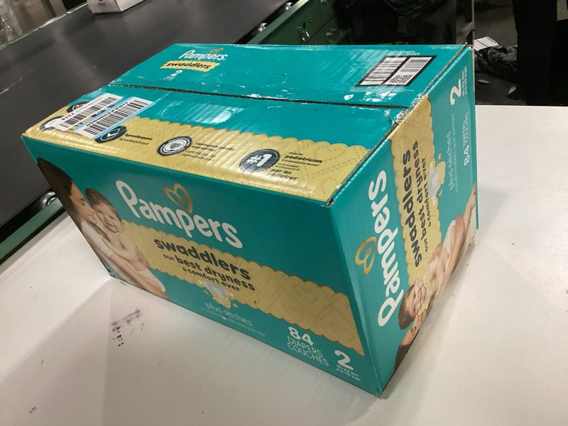 Condition photo showing New/Like New for Pampers Swaddlers Diapers, Size 2 (10-22 lbs), 84 Count, Absorbent, Keeps Baby Dry and Comfortable, Skin Safe Disposable Baby Diaper (Packaging May Vary) Size 2 84