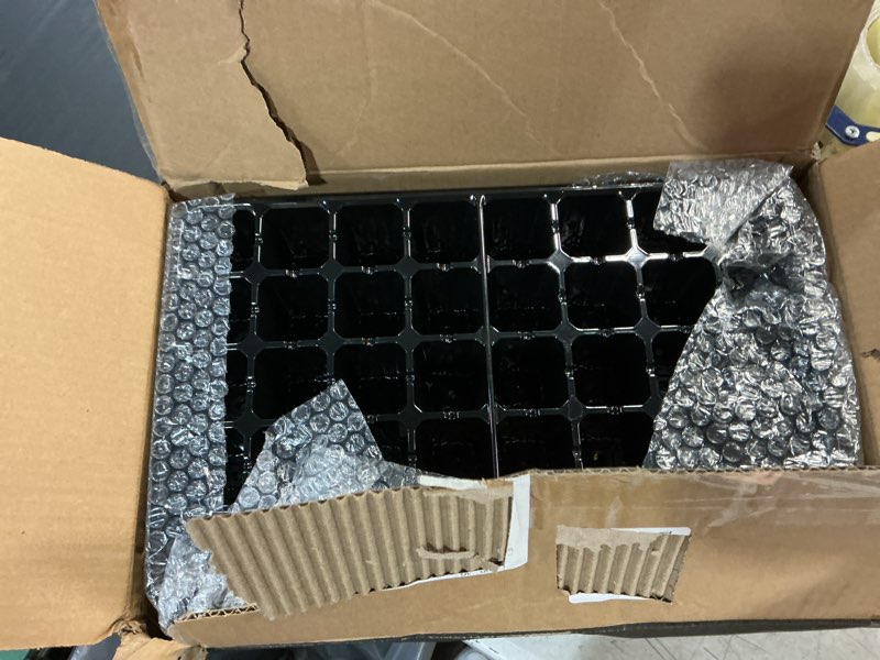 Condition photo showing New/Like New for vivosun 1-pack 40-cell seed starter trays with 1 set of led lights and 10"x20.75" seedling heat mat, 3.6" higher cover, adjustable vents, drainage holes, green propagation tray for planting seeds 1-pack 40-cell trays with lamps and heat mat
