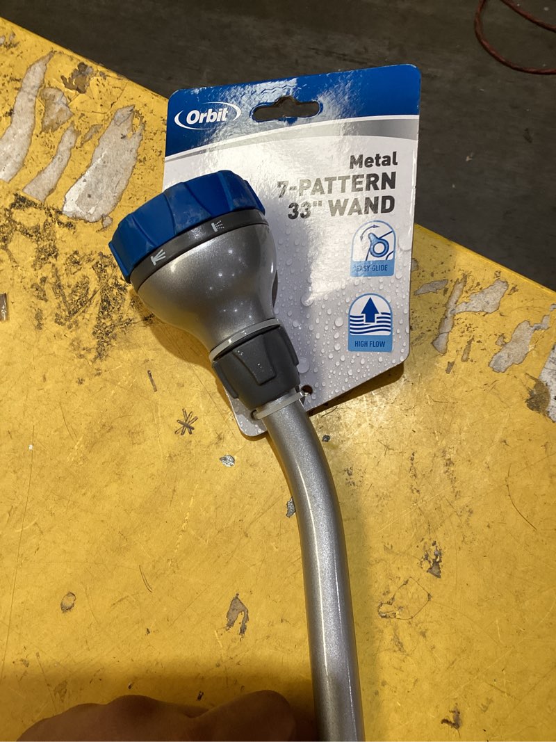 Condition photo showing As Is for orbit 33in thumb control 7-pattern turret wand