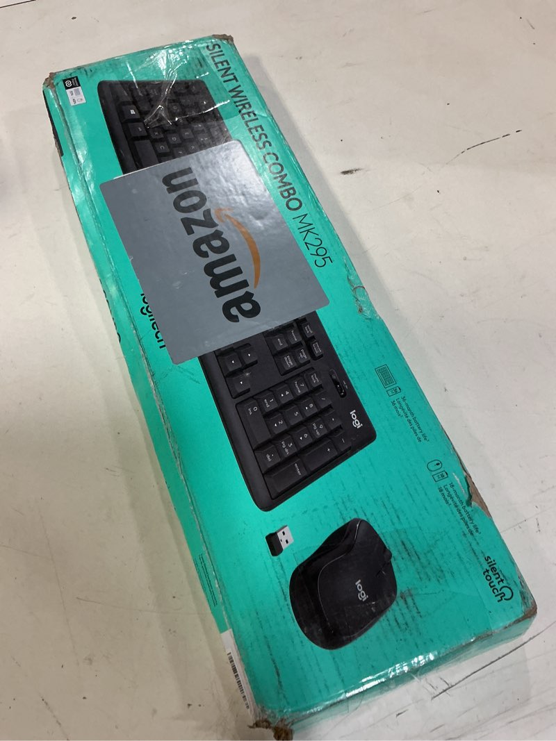 Condition photo showing As Is for Logitech MK295 Wireless Mouse & Keyboard Combo with SilentTouch Technology, Full Numpad, Advanced Optical Tracking, Lag-Free Wireless, 90% Less Noise - Graphite Black