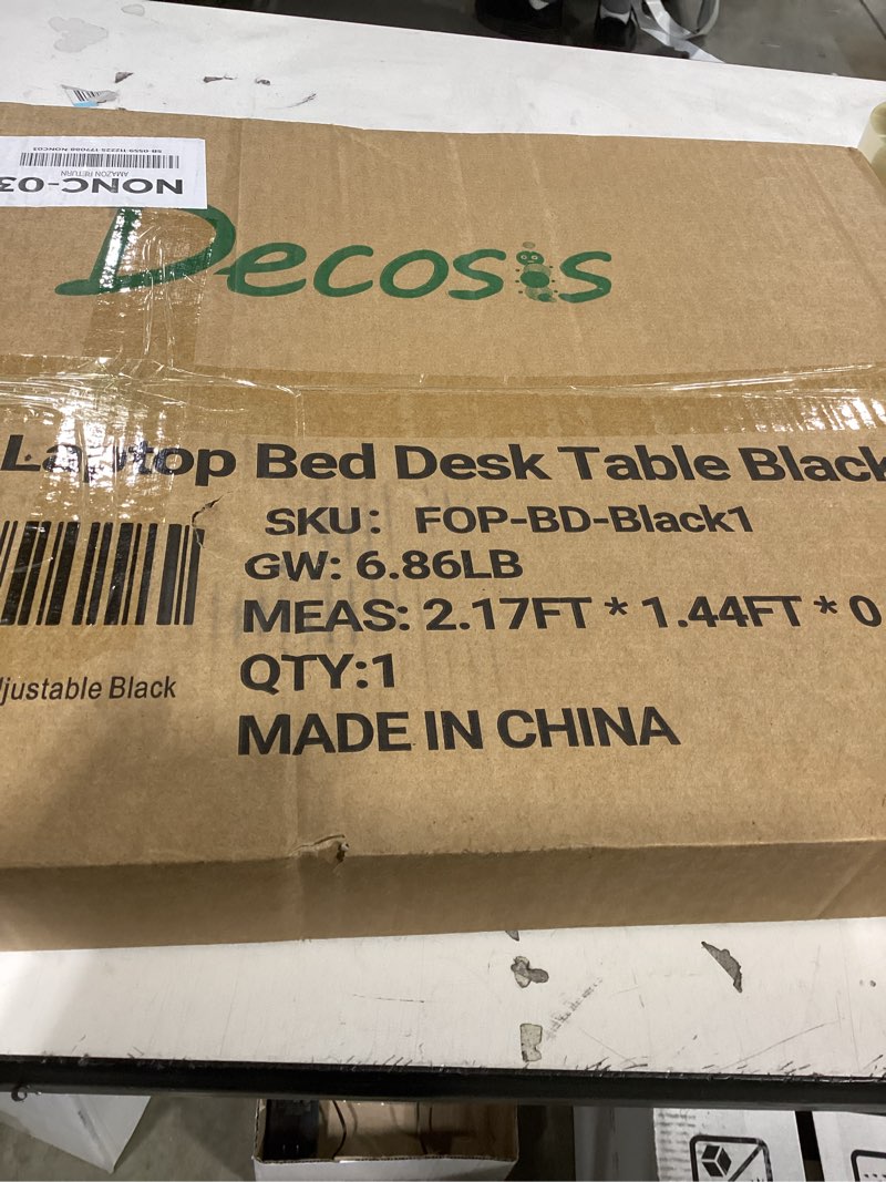 Condition photo showing Good Condition for Similar product SAIJI Height & Angle Adjustable Laptop Stand for Bed, Lap Desk Bed Tray Table, Light Weight Foldable Portable Laptop Table for Couch Sofa Chair Floor Desk for Adults, Kids (Black) Black 20.5 x 11.8 In