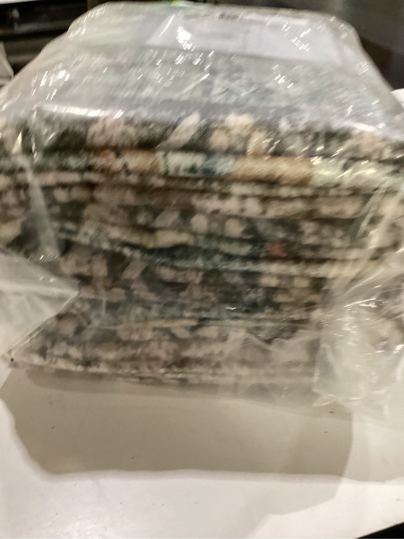 Condition photo showing New/Like New for Area Rugs 8'x10' Washable Non-Slip, Floral Vintage Distress Print Pattern Medallion Carpet for Living Room Bedroom Dining Room, Brick Red Rust Neutral Brown Burnt Orange Green Brick/Brown/Green 8' x 10' (Rectangular)