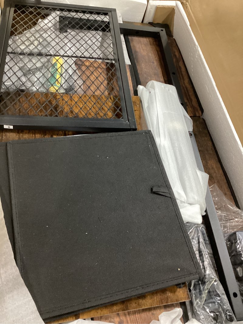 Condition photo showing Good Condition for praisun 61" l shaped desk with power outlets and usb-c port, reversible computer corner office desk with 4 fabric drawers and 2 height-adjustable shelves, large for gaming writing work study, grey 61 inch grey