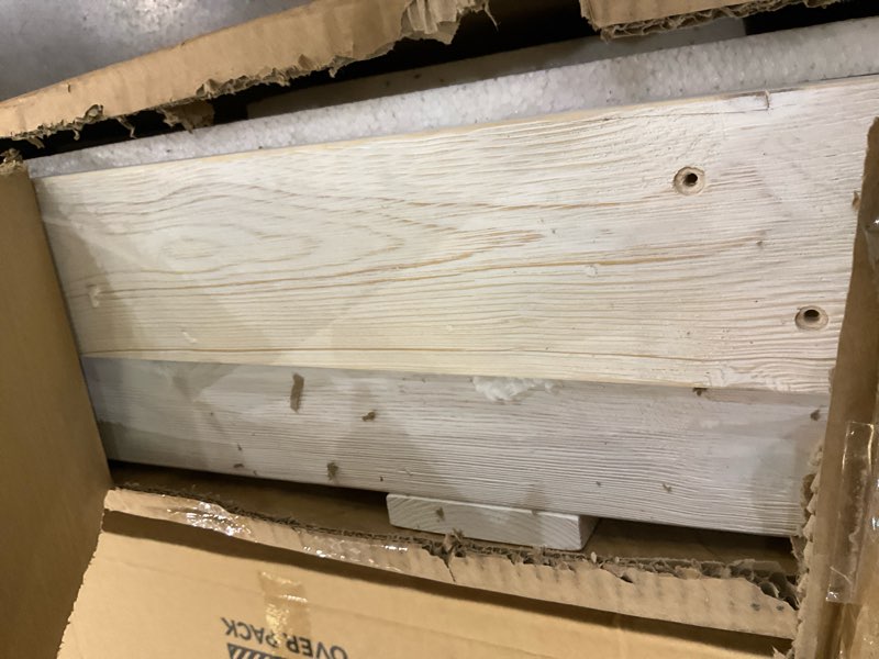 Condition photo showing As Is for SMARTSTANDARD 60-Inch Long Console Table, Farmhouse Console Sofa Table, Solid Wood Entryway Table for Hallway, Living Room, Entrance, 2 Tiers, Easy Assembly, Classic White 60 Inch Classic White