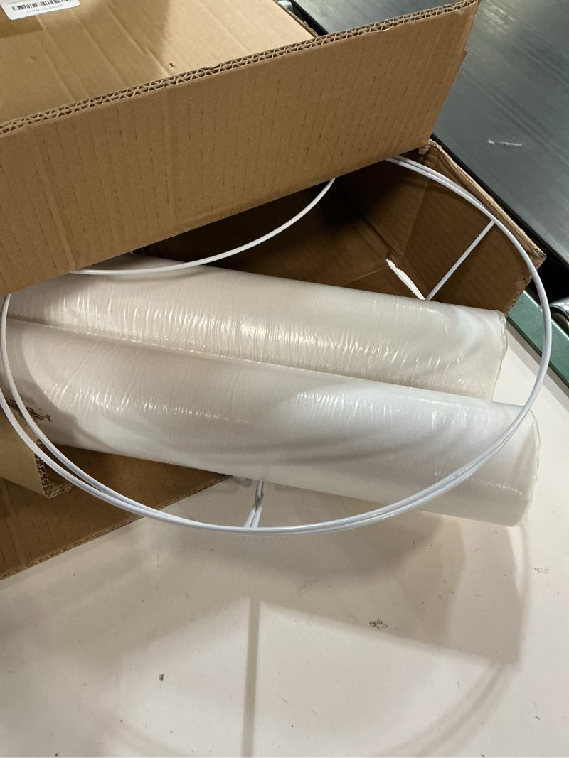 Condition photo showing Good Condition for Large Tall Drum Lamp Shades Set of 2, 14"x14"x16" Modern White Spider Fitter Shade, Fabric Table & Floor Lamp soft lighting lampshade for Bedroom, Living Room, Easy Assembly (Harp/Finial Not Included) White 14*14*16in